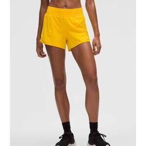 NWT Lululemon Hotty Hot High-Rise Lined Short 4" Maize Yellow Size 6